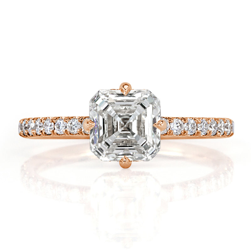 2.05ct Asscher Cut Diamond Engagement Ring