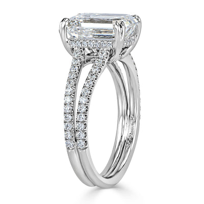 3.95ct Emerald Cut Diamond Engagement Ring