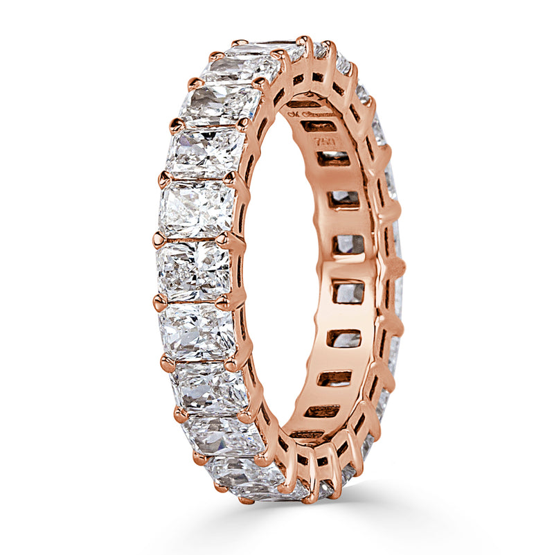 3.95ct Radiant Cut Diamond Eternity Band in 18k Rose Gold