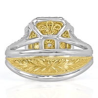3.08ct Radiant Cut Fancy Yellow Diamond Engagement Ring