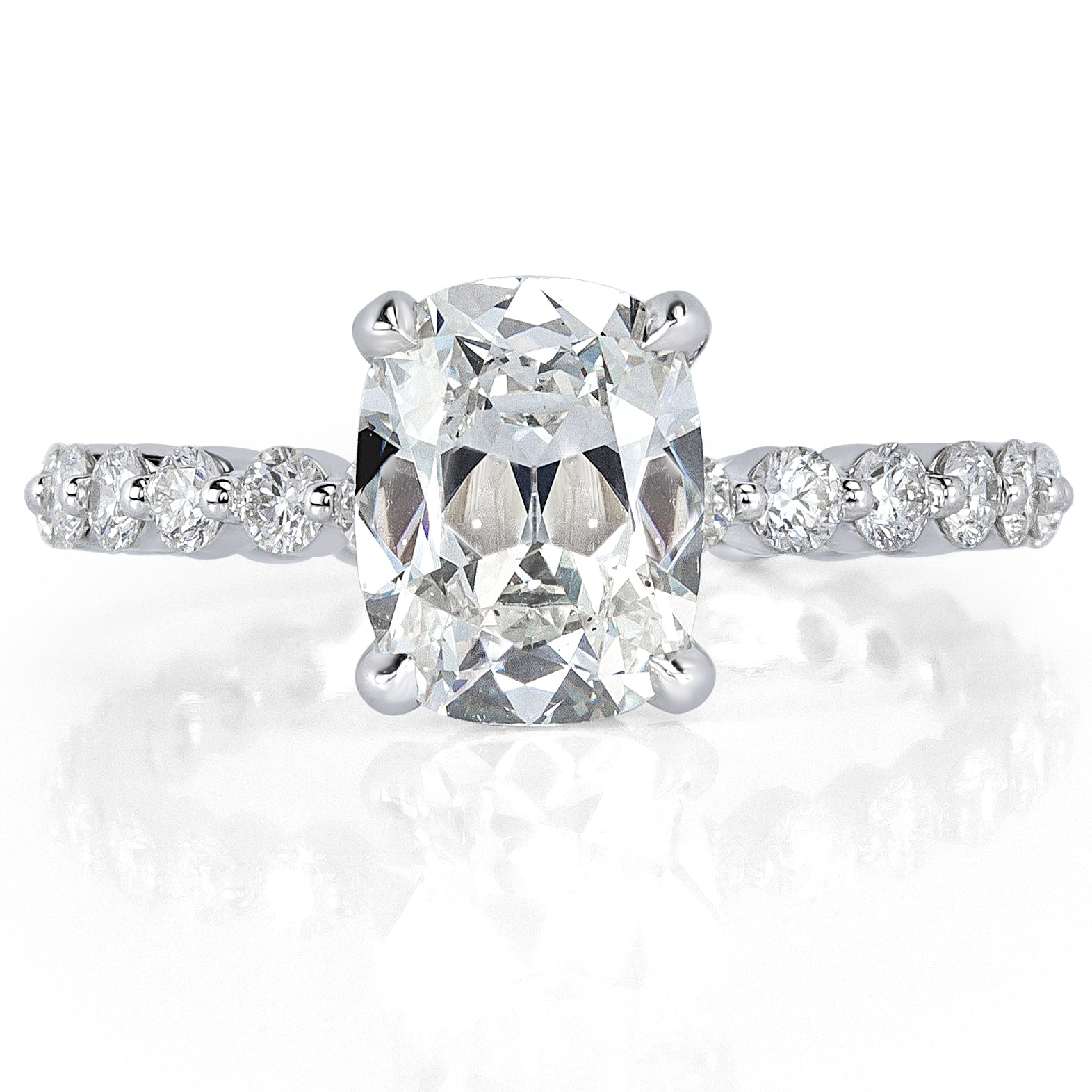 3.30ct Old Mine Cut Diamond Engagement Ring