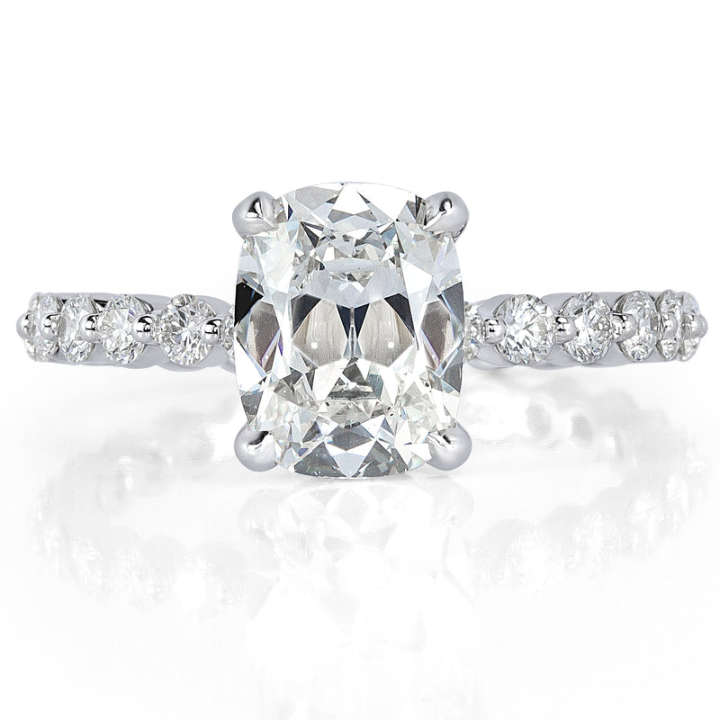 3.30ct Old Mine Cut Diamond Engagement Ring