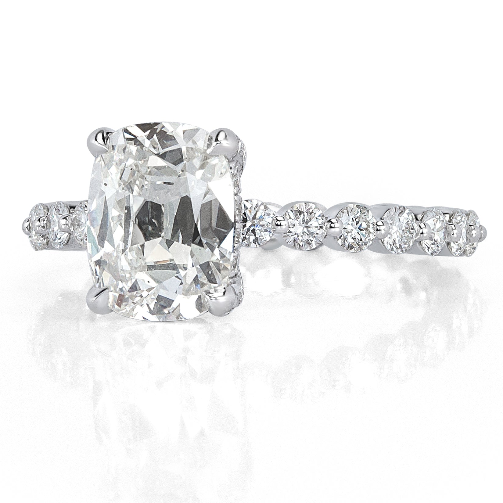 3.30ct Old Mine Cut Diamond Engagement Ring