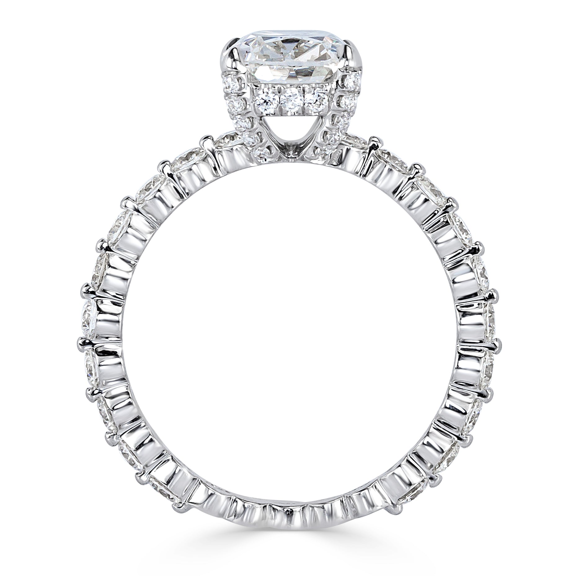 3.30ct Old Mine Cut Diamond Engagement Ring
