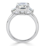 4.23ct Emerald Cut Diamond Three-Stone Engagement Ring