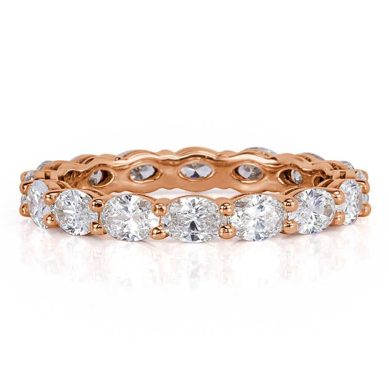 2.00ct Oval Cut Diamond Eternity Band in 18k Rose Gold