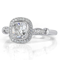 1.17ct Cushion Cut Diamond Engagement Ring