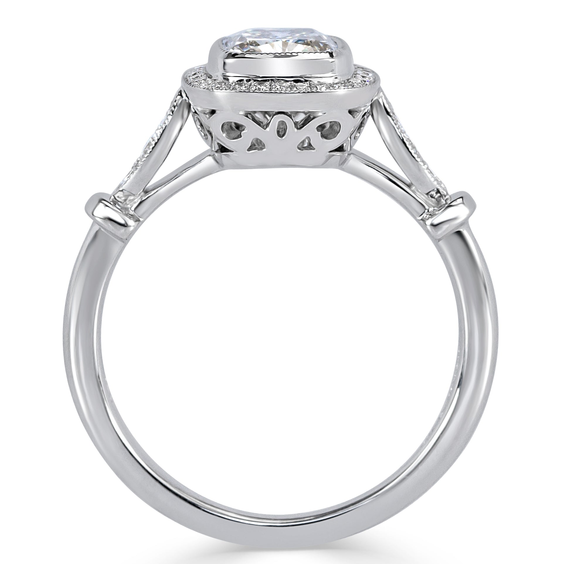 1.17ct Cushion Cut Diamond Engagement Ring