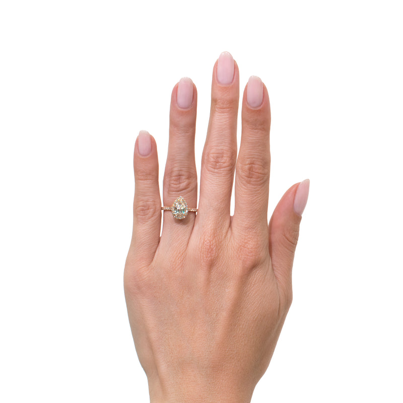 1.51ct Pear Shaped Diamond Engagement Ring