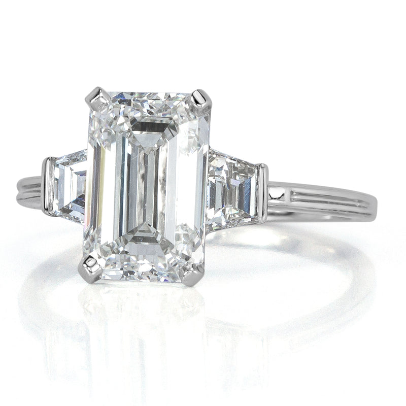 3.62ct Emerald Cut Diamond Three-Stone Engagement Ring