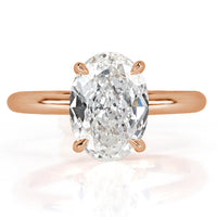 2.51ct Oval Cut Diamond Solitaire Engagement Ring in 18k Rose Gold