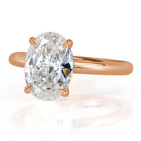 2.51ct Oval Cut Diamond Solitaire Engagement Ring in 18k Rose Gold
