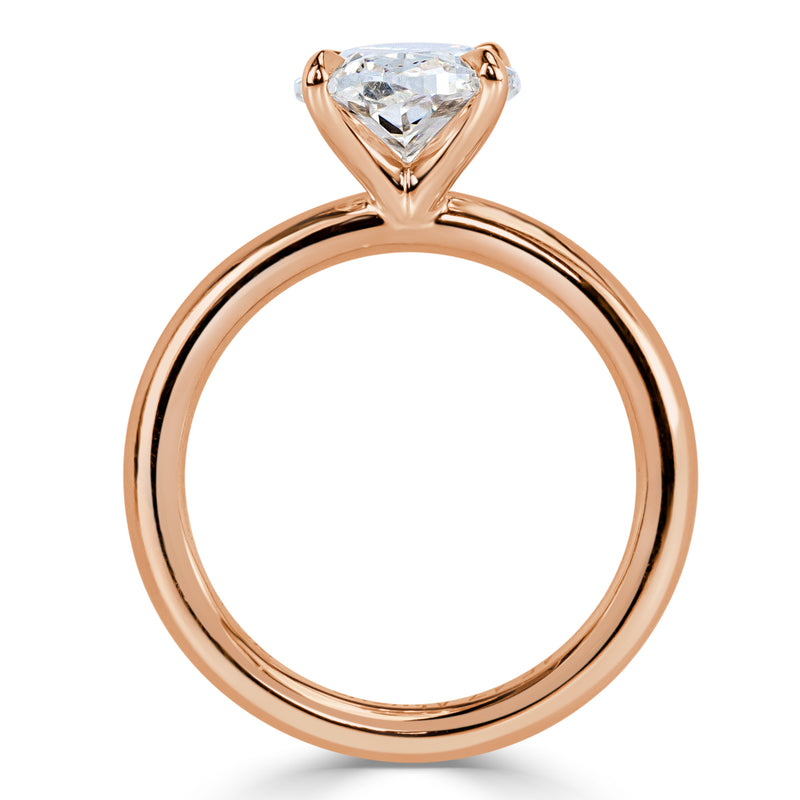 2.51ct Oval Cut Diamond Solitaire Engagement Ring in 18k Rose Gold