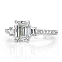 2.16ct Emerald Cut Diamond Three-Stone Engagement Ring