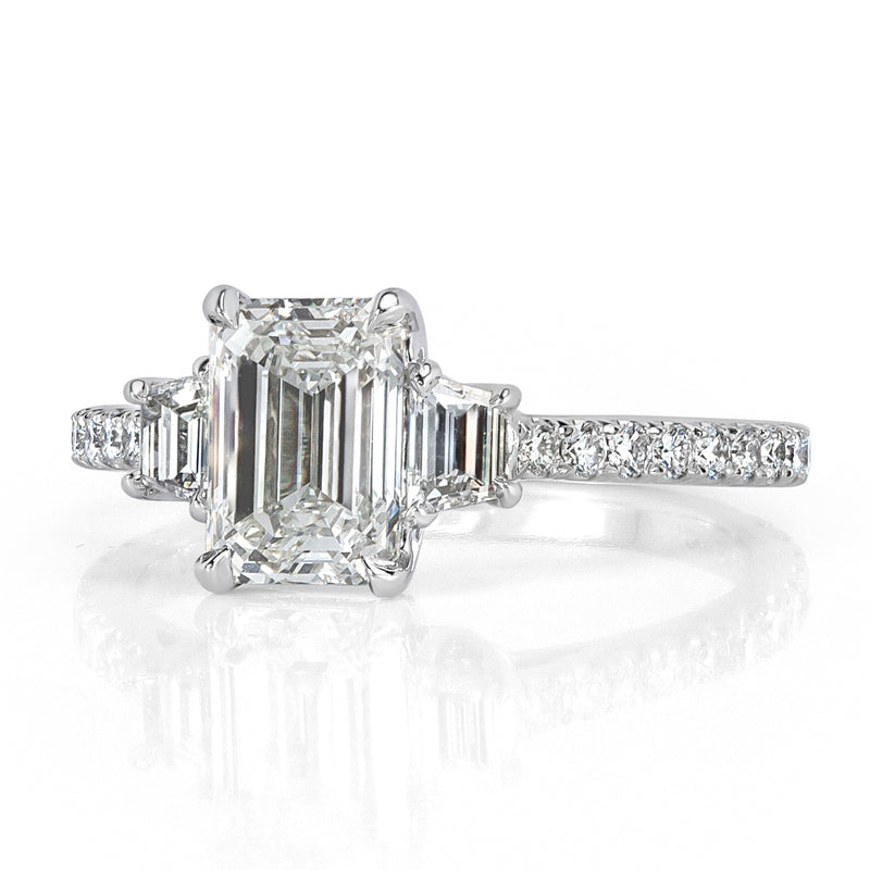 2.16ct Emerald Cut Diamond Three-Stone Engagement Ring