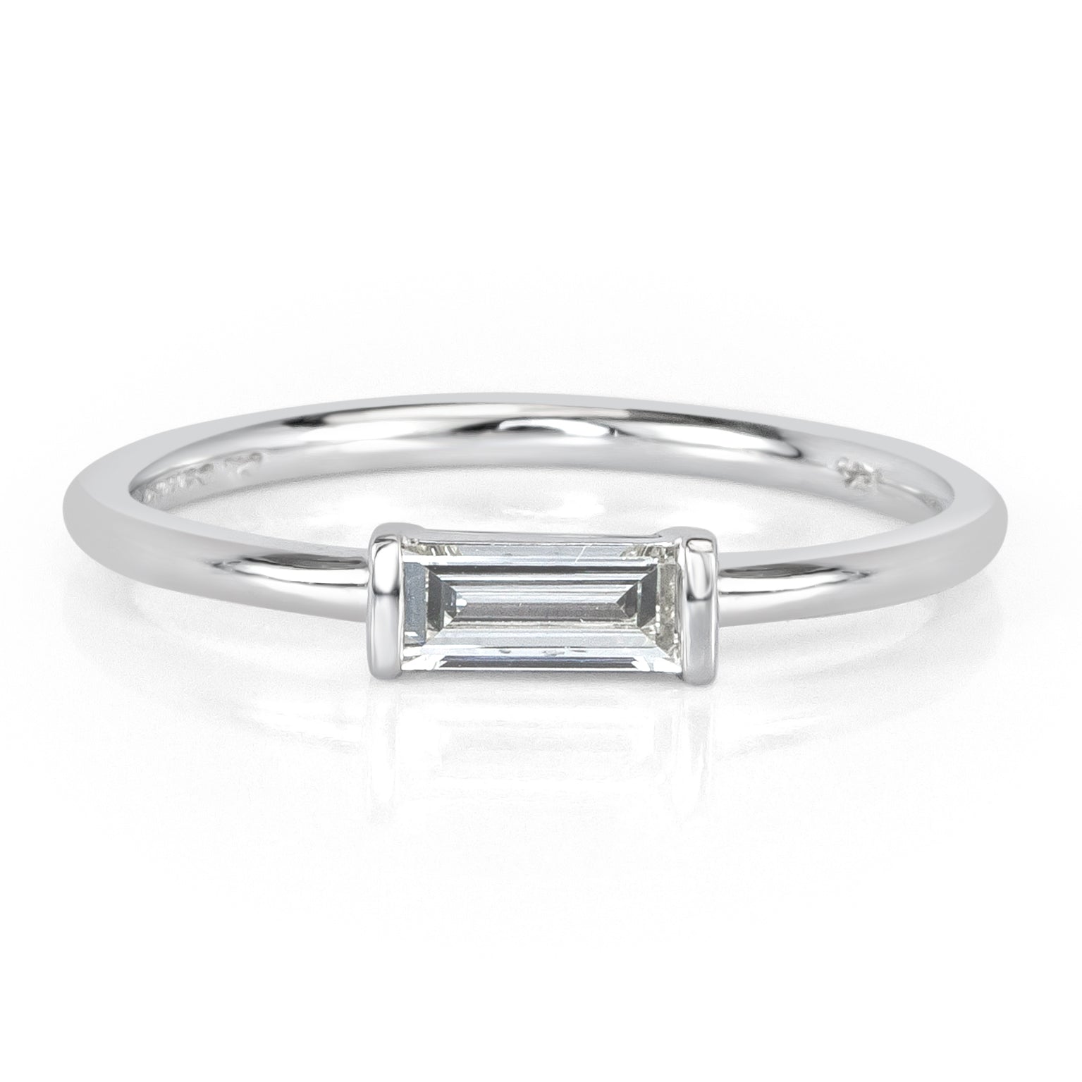 0.25ct Baguette Cut Diamond Ring in 14k White Gold