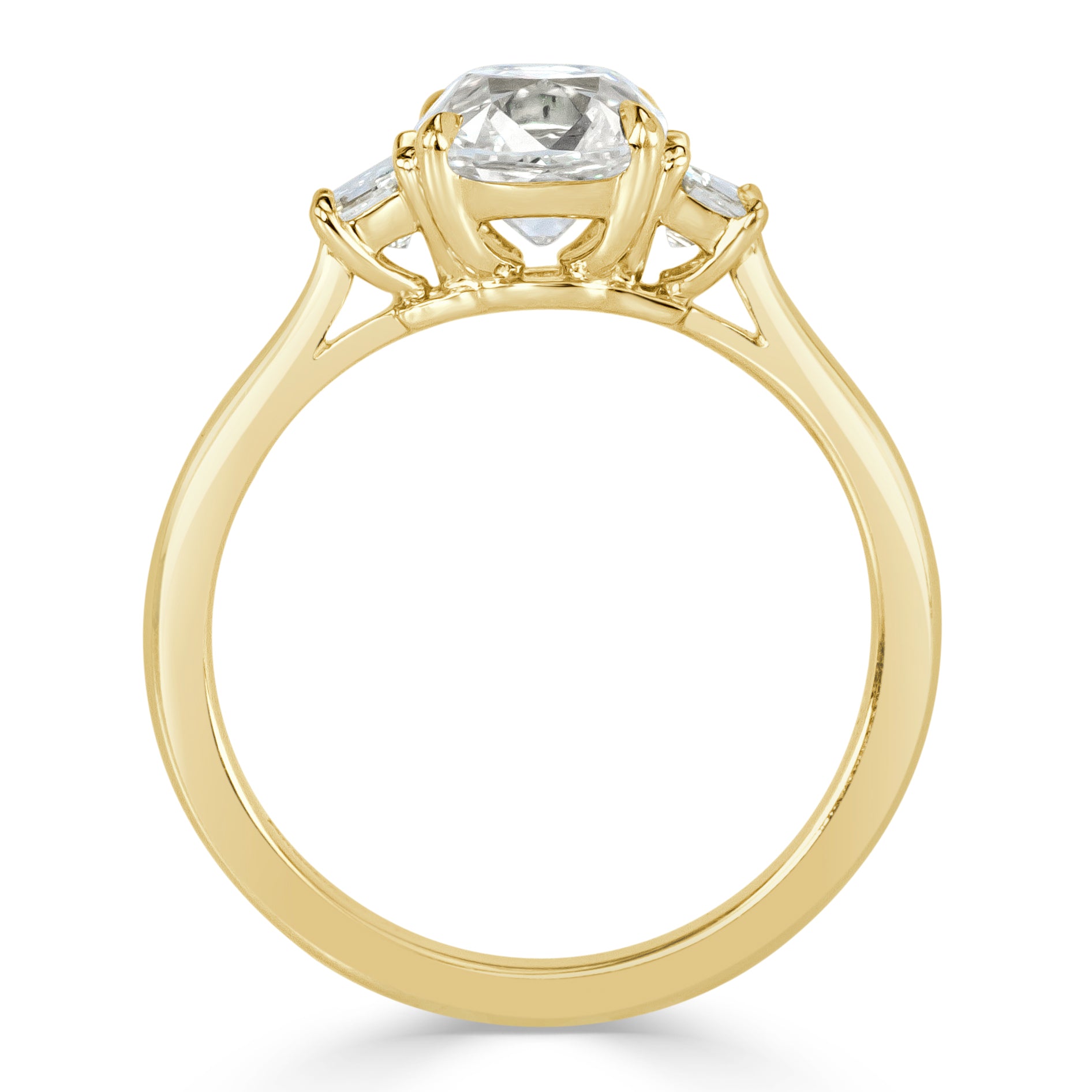 1.88ct Old Mine Cut Diamond Three-Stone Engagement Ring