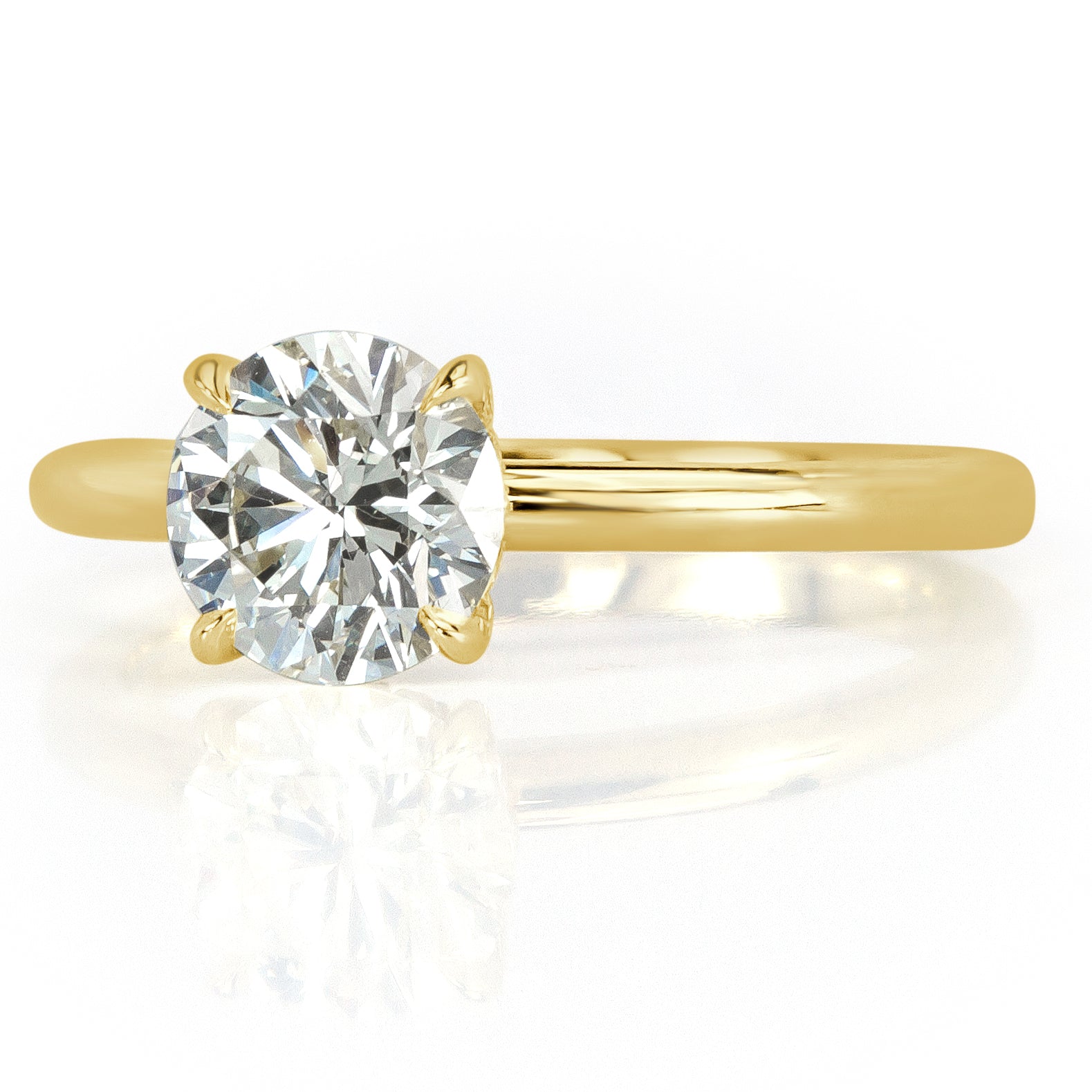 1.38ct Round Brilliant Cut Diamond Solitaire Engagement Ring