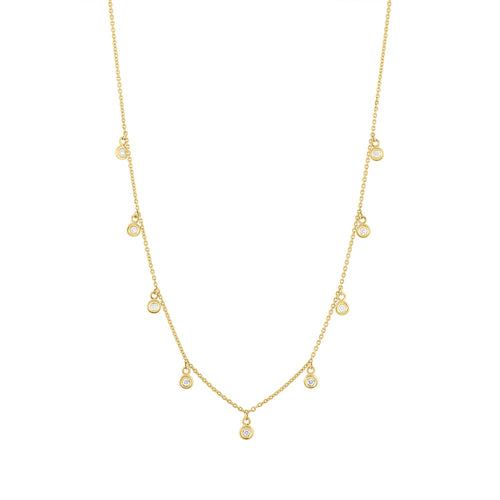 0.22ct Round Cut Diamond Necklace in 14k Yellow Gold
