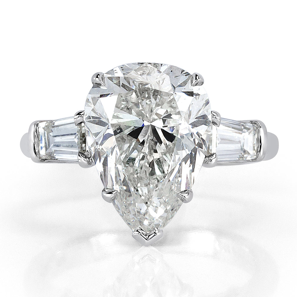 5.94ct Pear Shaped Diamond Engagement Ring