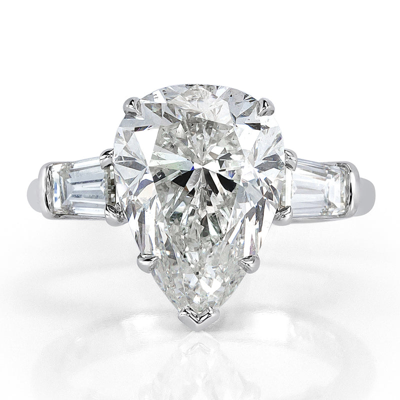 5.94ct Pear Shaped Diamond Engagement Ring