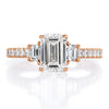 2.25ct Emerald Cut Diamond Three-Stone Engagement Ring