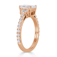 2.25ct Emerald Cut Diamond Three-Stone Engagement Ring