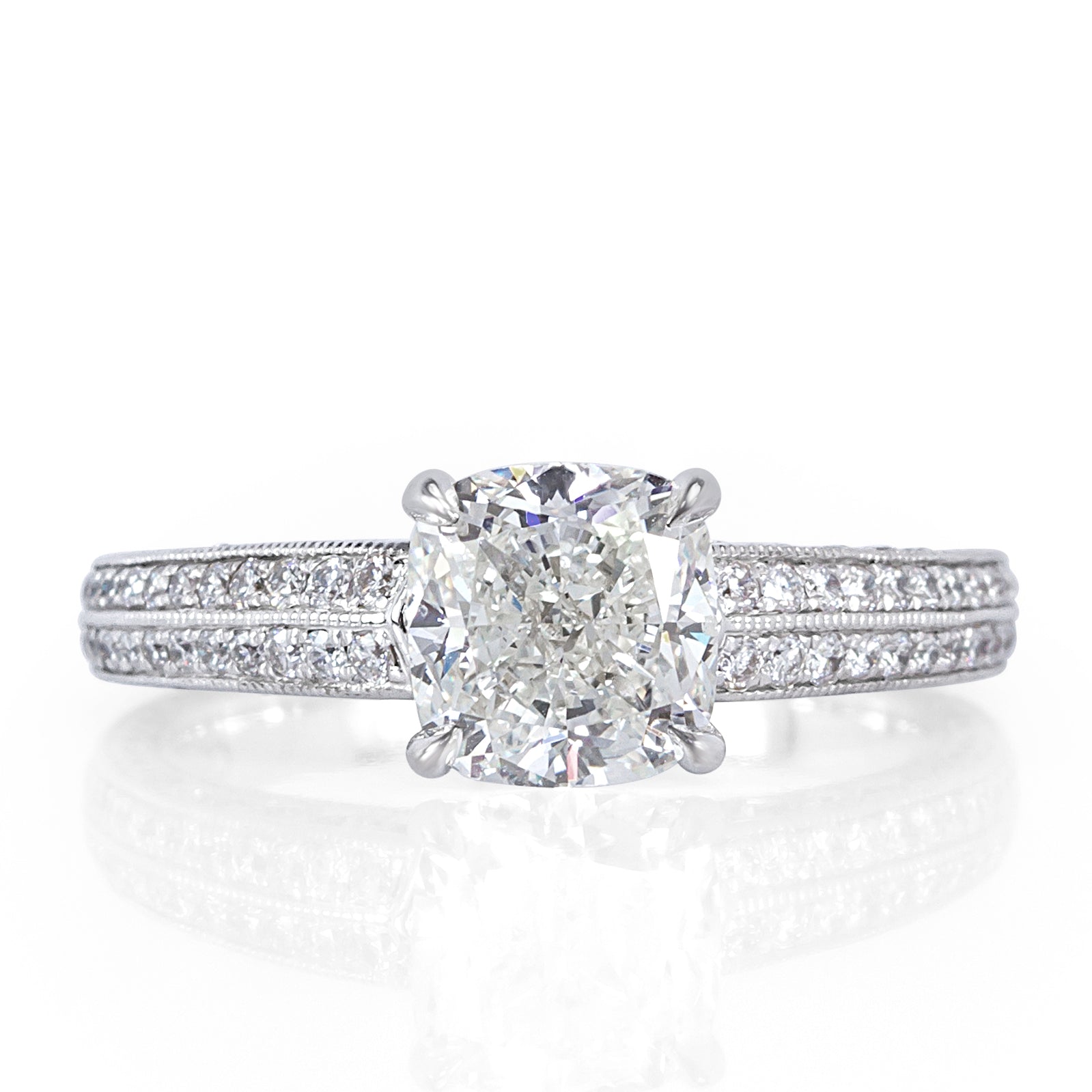 2.90ct Cushion Cut Diamond Engagement Ring
