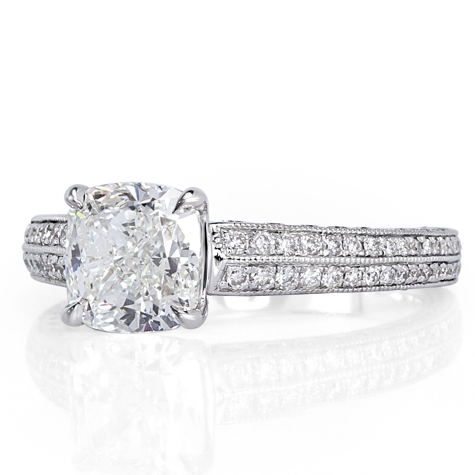 2.90ct Cushion Cut Diamond Engagement Ring