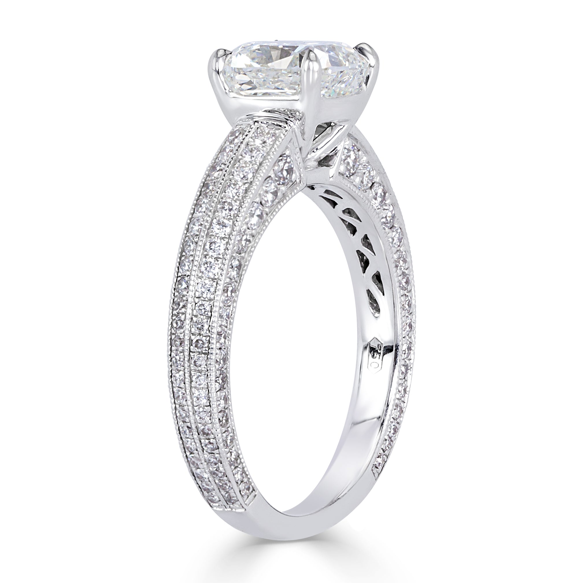 2.90ct Cushion Cut Diamond Engagement Ring