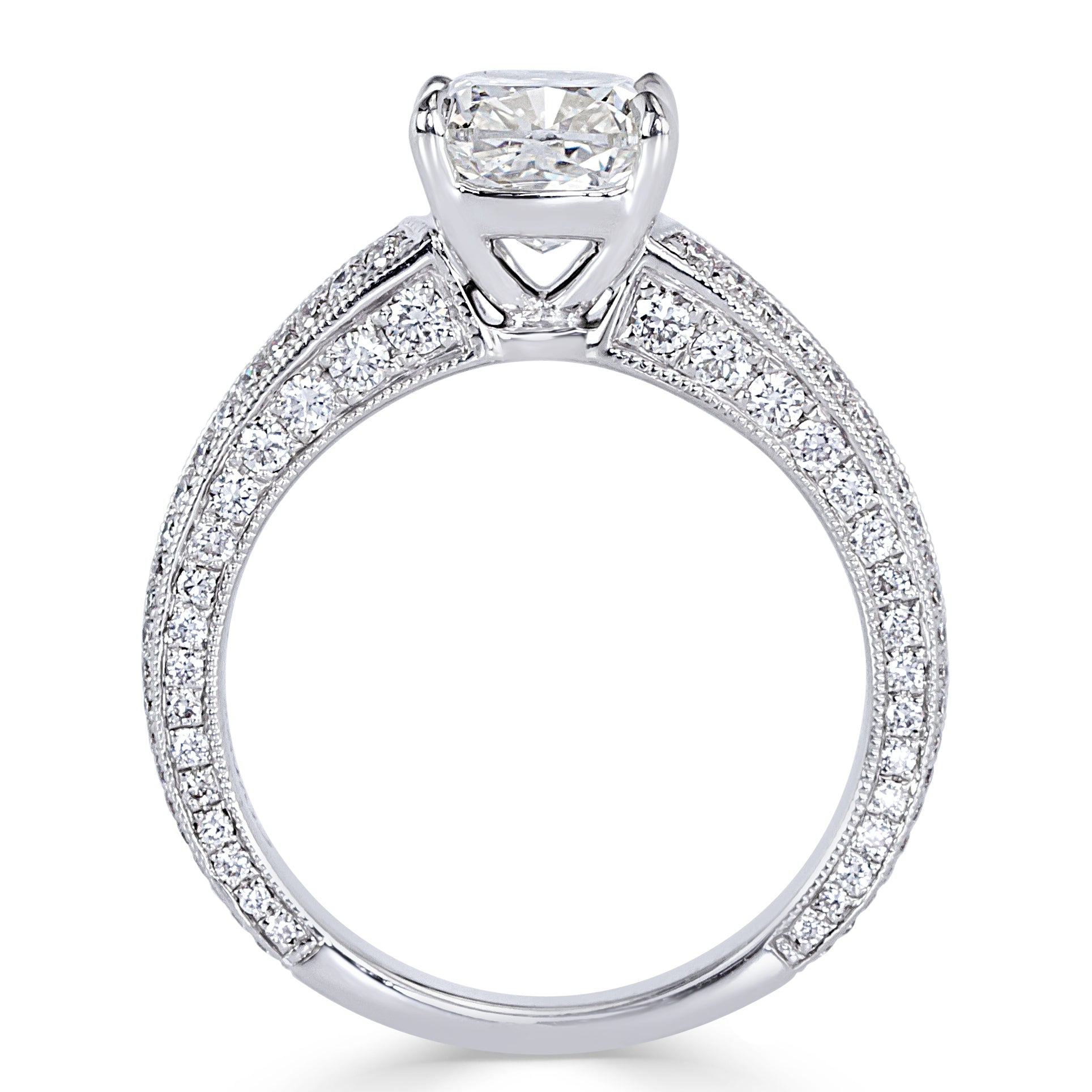 2.90ct Cushion Cut Diamond Engagement Ring