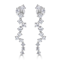 2.11ct Round Brilliant Cut Diamond Dangle Earrings