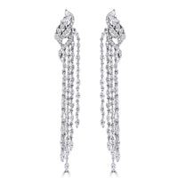 6.12ct Marquise & Round Brilliant Cut Diamond Dangle Earrings