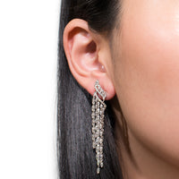 6.12ct Marquise & Round Brilliant Cut Diamond Dangle Earrings