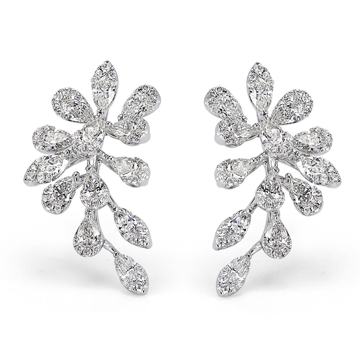 2.46ct Diamond Cluster Earrings