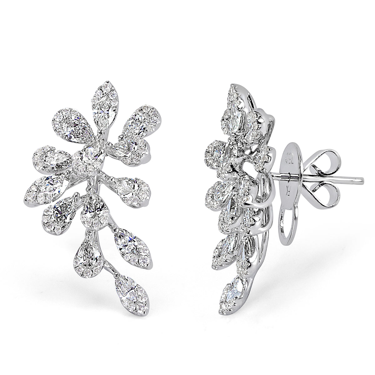 2.46ct Diamond Cluster Earrings