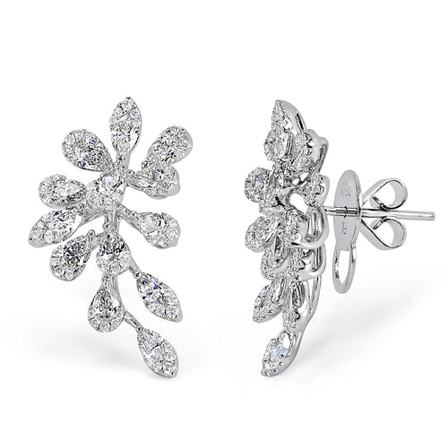 2.46ct Diamond Cluster Earrings