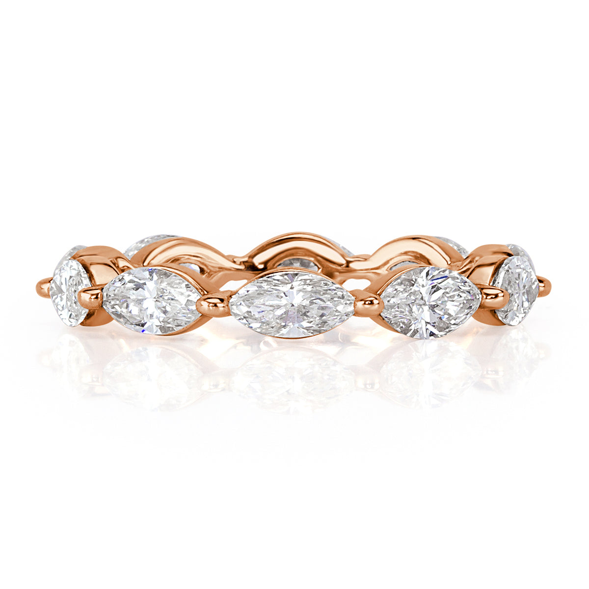 1.95ct Marquise Cut Diamond Eternity Band in 18k Rose Gold