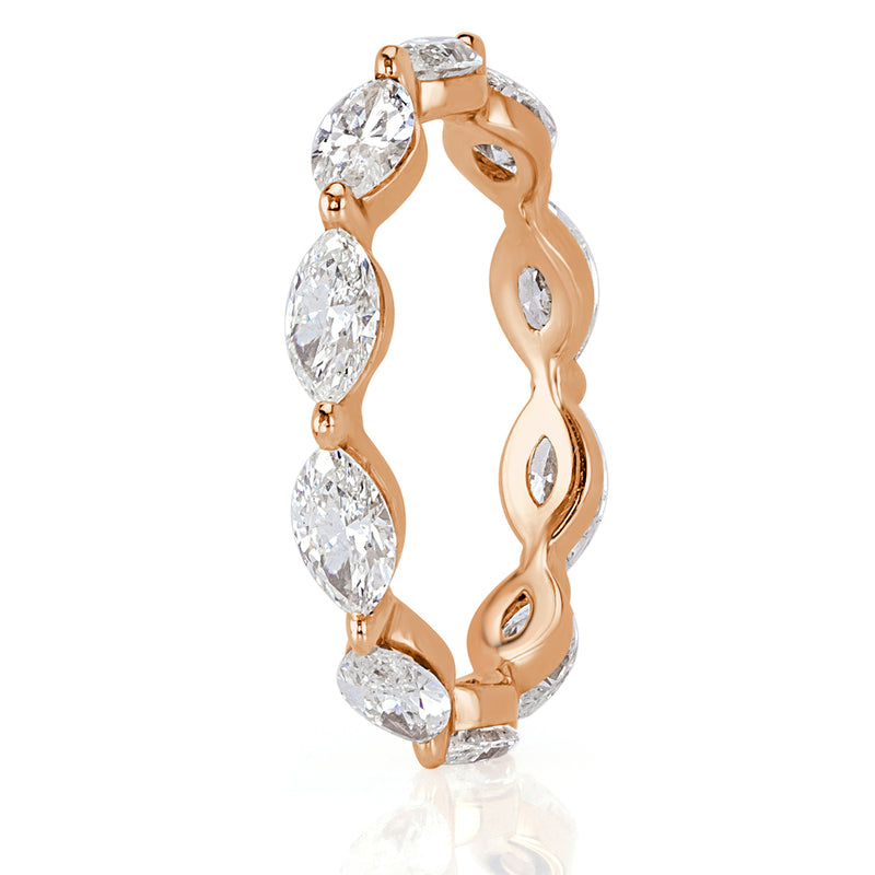 1.95ct Marquise Cut Diamond Eternity Band in 18k Rose Gold