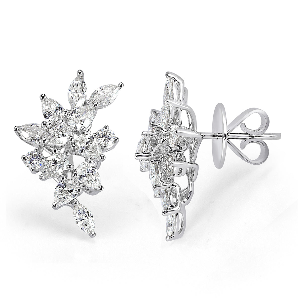 2.09ct Diamond Cluster Earrings
