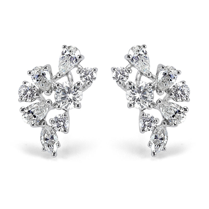 1.45ct Diamond Cluster Earrings