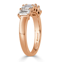 1.55ct Emerald Cut Diamond Five-Stone Ring in 18k Rose Gold