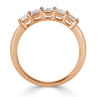 1.55ct Emerald Cut Diamond Five-Stone Ring in 18k Rose Gold