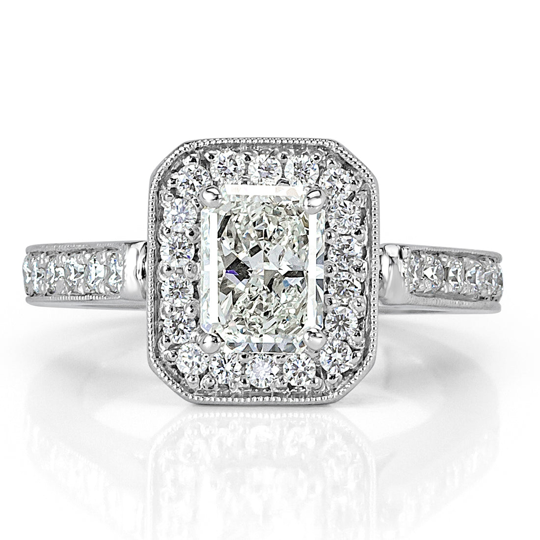1.63ct Radiant Cut Diamond Wedding Set