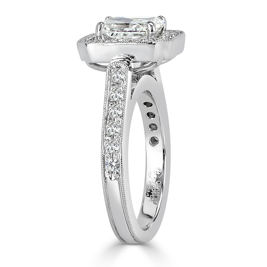 1.63ct Radiant Cut Diamond Wedding Set