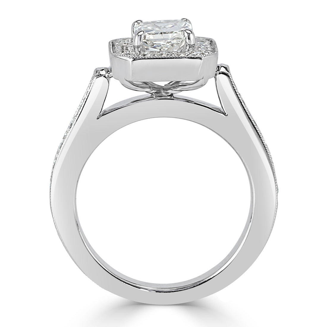 1.63ct Radiant Cut Diamond Wedding Set