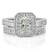 1.63ct Radiant Cut Diamond Wedding Set