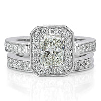 1.63ct Radiant Cut Diamond Wedding Set