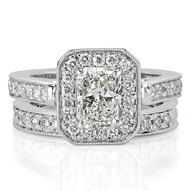 1.63ct Radiant Cut Diamond Wedding Set