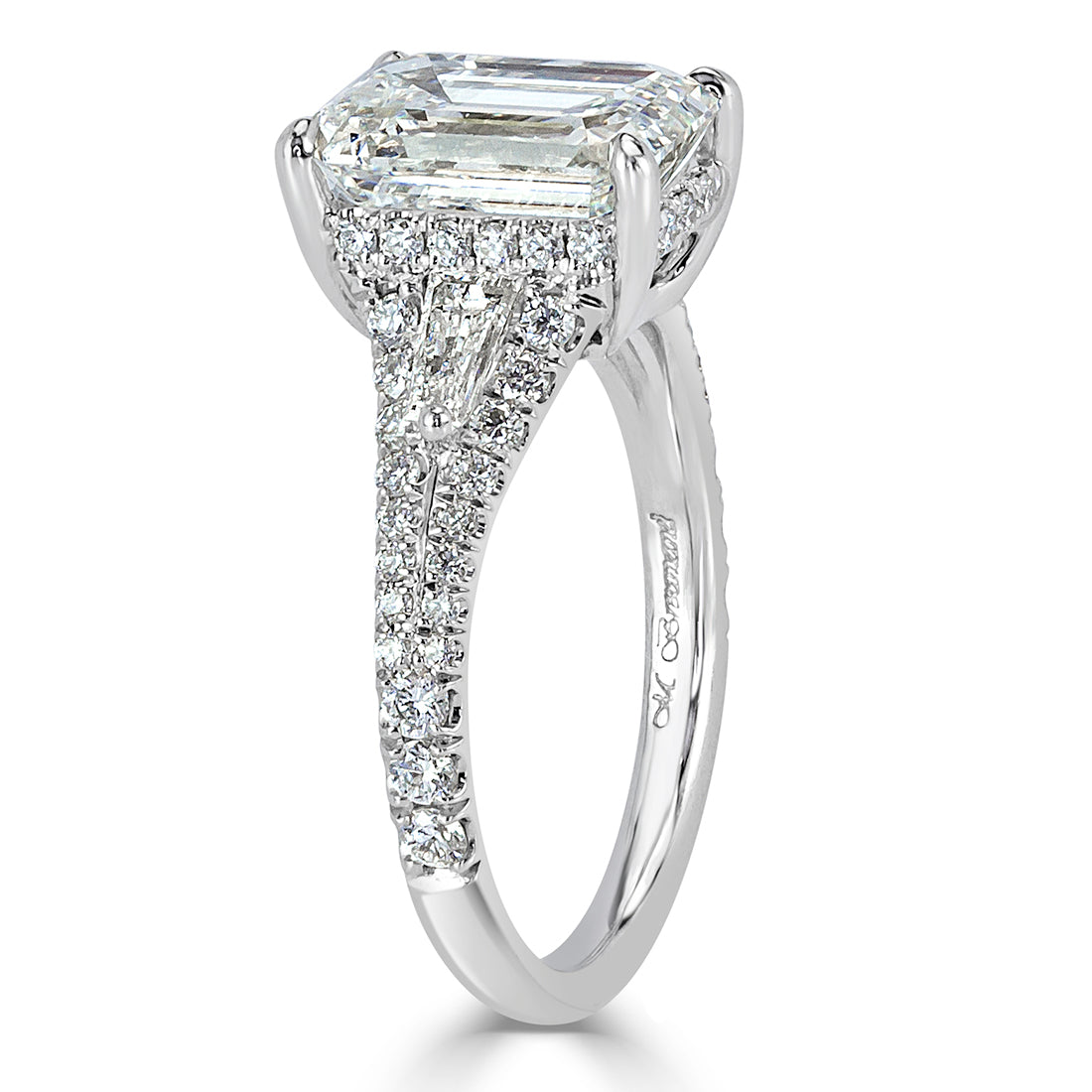 3.20ct Emerald Cut Diamond Engagement Ring